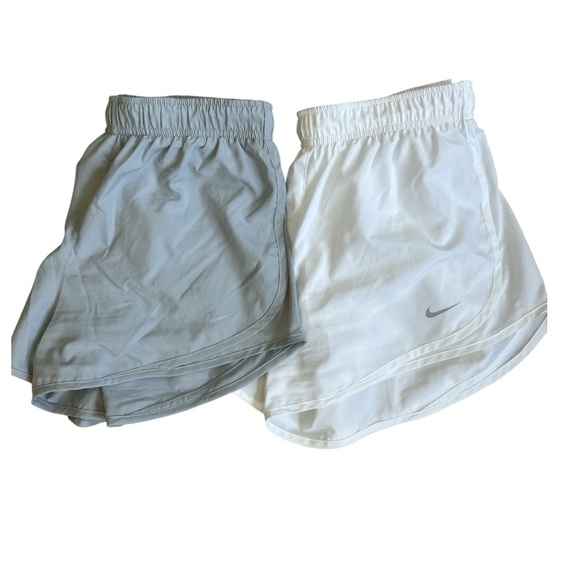 Nike Dri-Fit Lined Shorts Athletic Wear Casual Grey White Sz Mediums - Picture 1 of 8